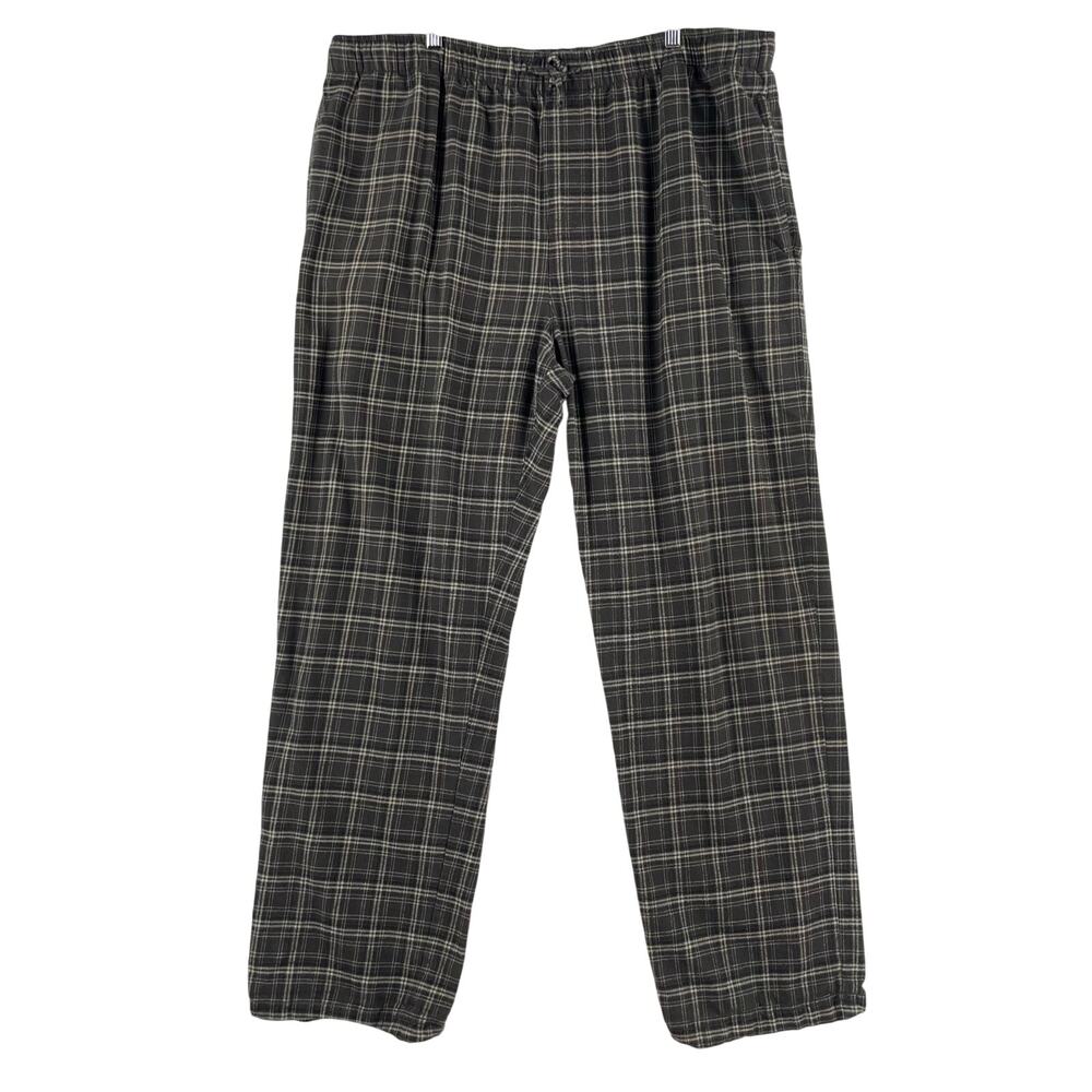 REI Co-op Mens Organic Cotton Cabin Lounge Pants SZ XL Brown Plaid Flannel